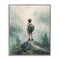 Stupell Industries Boy Adventurer Atop Mountain Framed Giclee, design by Arlington Prints